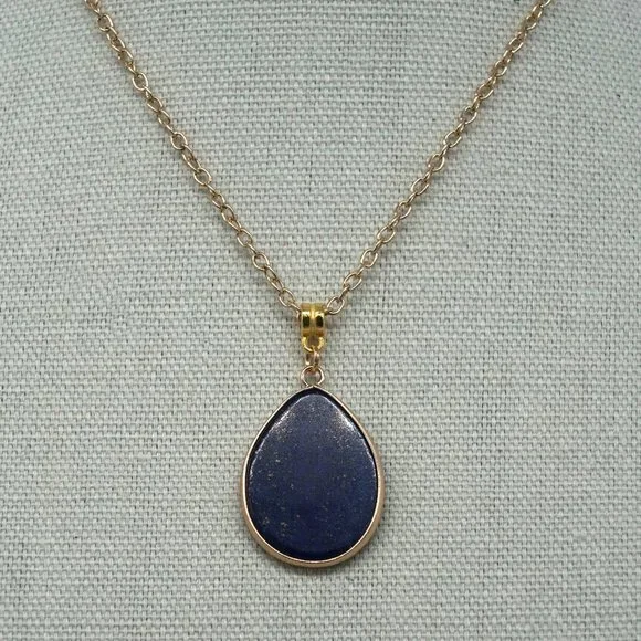 Genuine Lapis stone with link style chain. - Picture 4 of 4